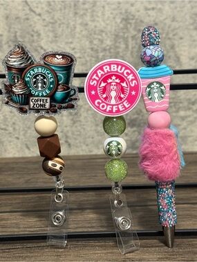 Starbucks Badge Reels and Pen Set